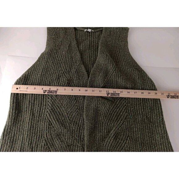 Talbots Ribbed Knit Open Front Cardigan Sweater Sleeveless Women's size M Green - Picture 5 of 11
